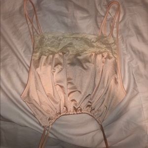 Silk urban outfitters top with lace